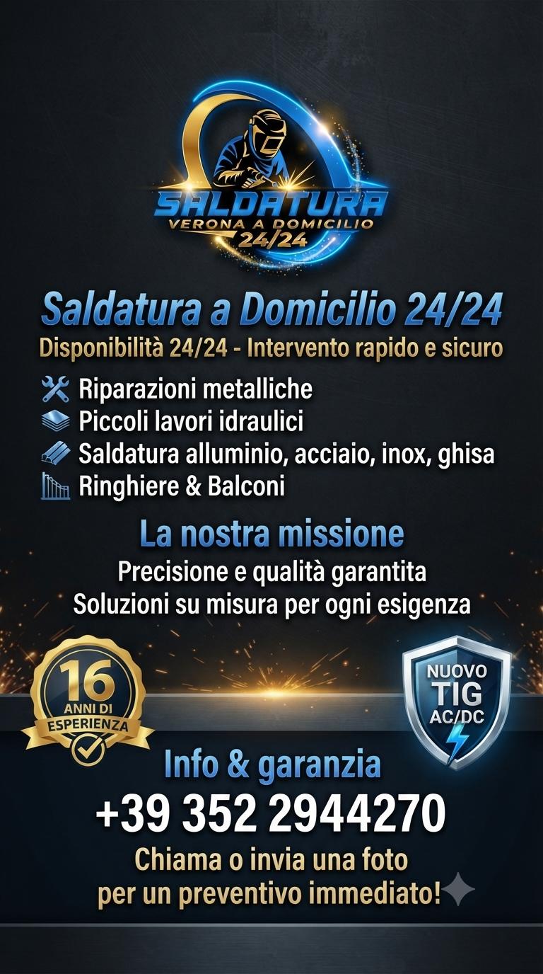 Saldatura Verona a domicilio 24/24 — servizi e garanzie